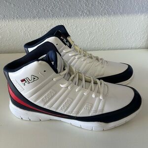 Fila Men's White, Blue, and Red Sneakers